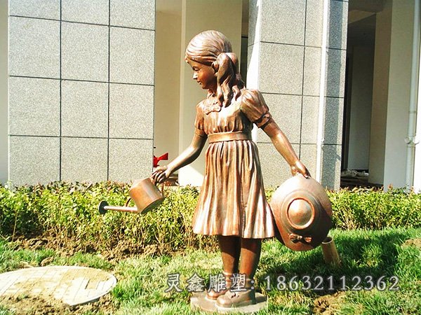 公园小女孩人物铜雕