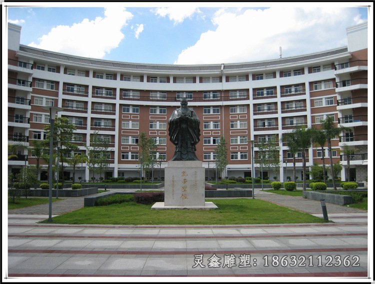 校园广场大型孔子塑像 铸铜坐式孔子雕塑 景观铜雕孔子像37114
