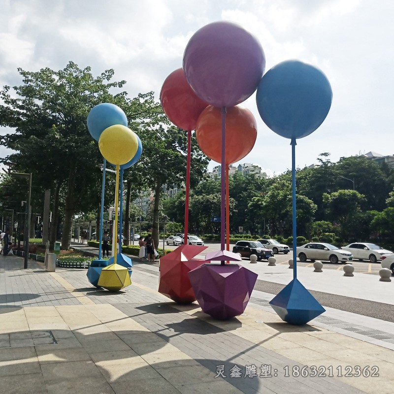 彩绘气球城市不锈钢雕塑