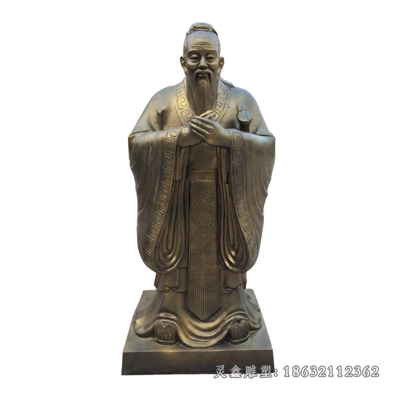 校园万世师表孔子铜雕