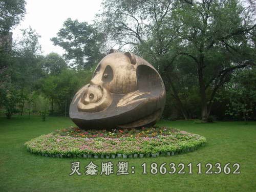 熊猫铜雕