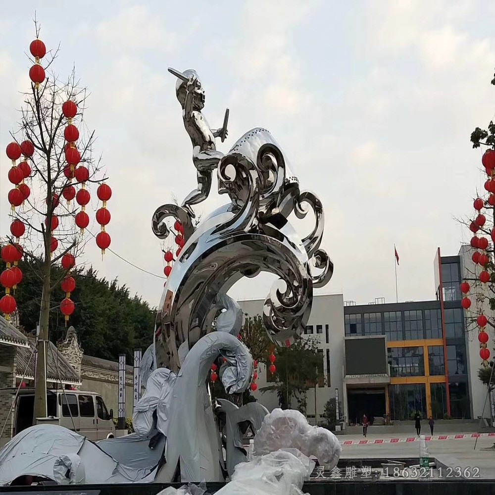 抽象人物园林不锈钢雕塑