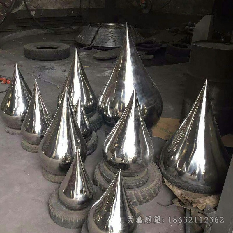镜面水滴校园不锈钢雕塑