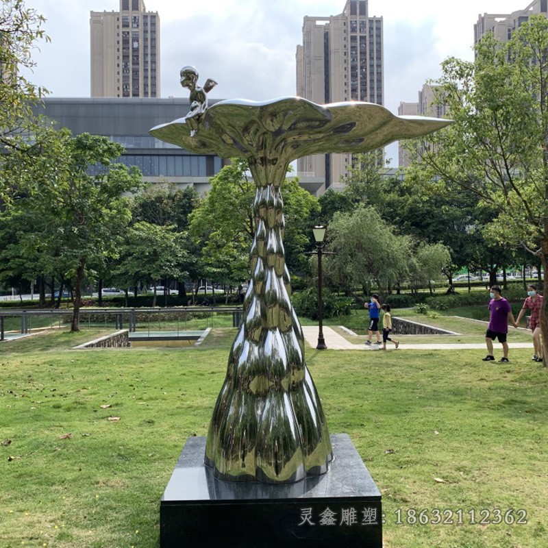 抽象水滴公园不锈钢雕塑