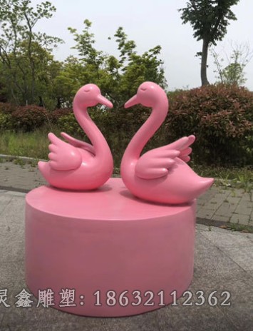 动物天鹅公园不锈钢雕塑