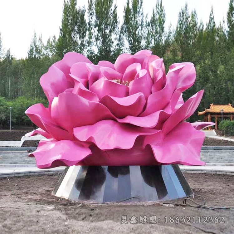 彩绘鲜花公园不锈钢雕塑