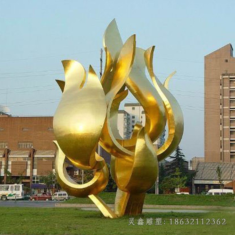 花朵广场不锈钢雕塑