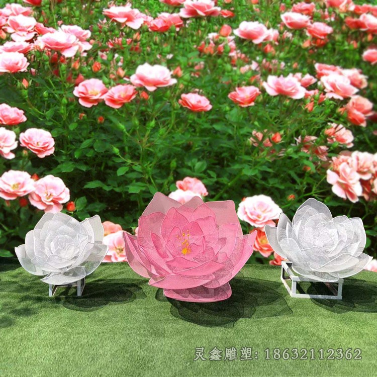 彩绘花公园不锈钢雕塑