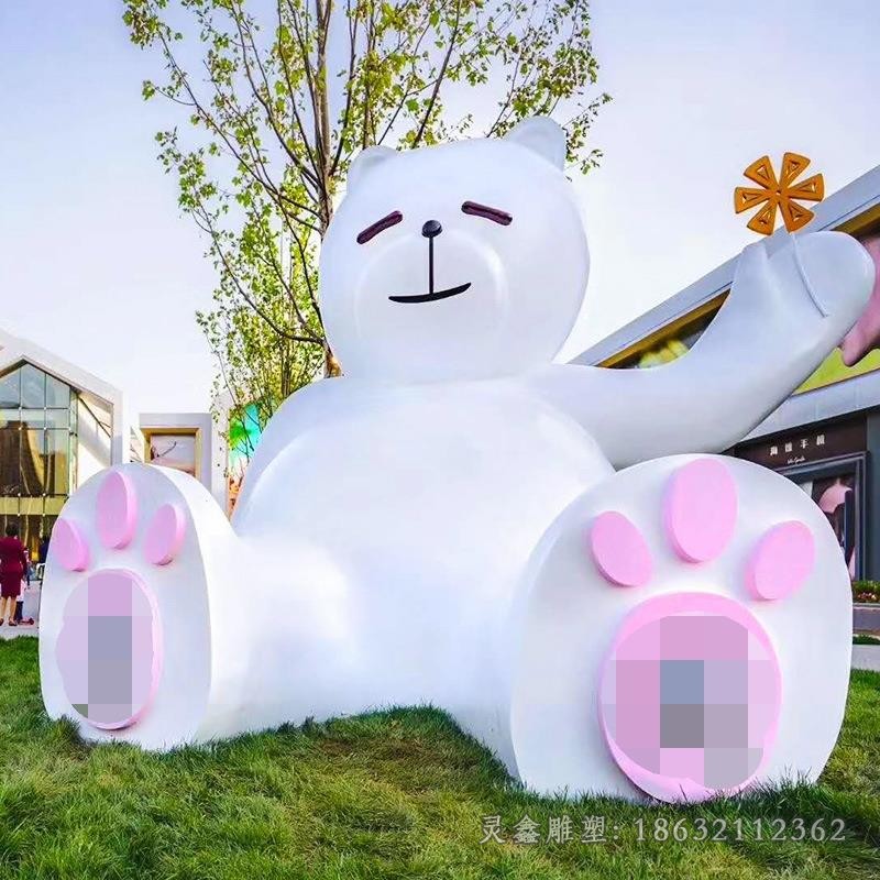 彩绘熊猫城市不锈钢雕塑