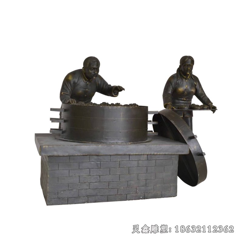 蒸包子景观铜雕 (12)