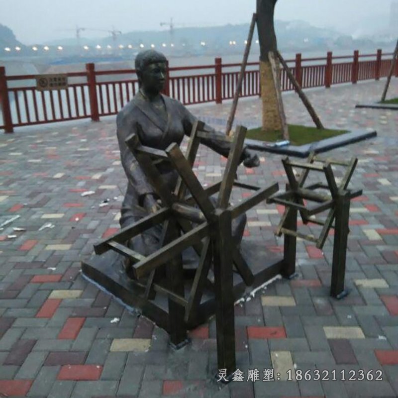 织布广场小品景观铜雕