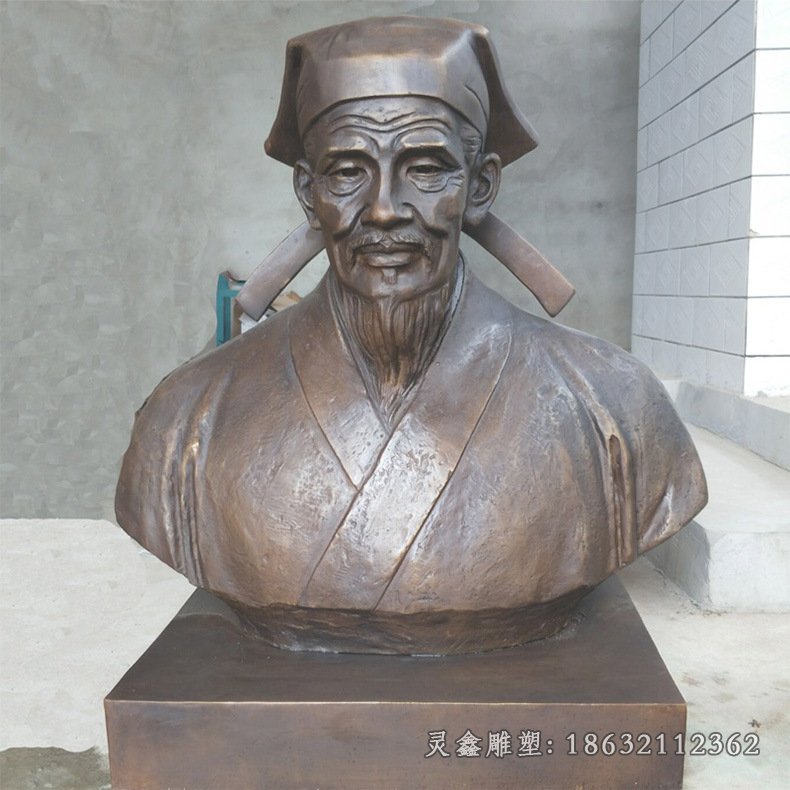 朱熹胸像铜雕，儒家