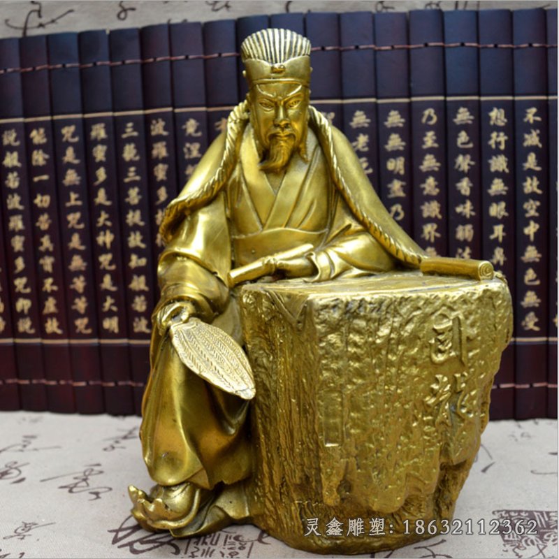诸葛亮三国古人铜雕