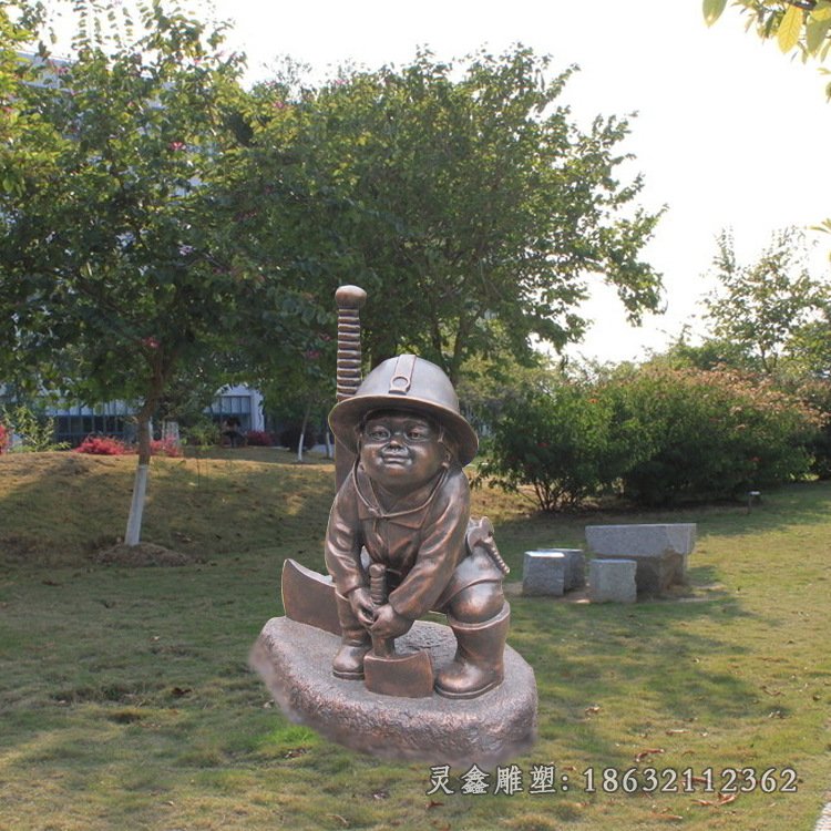 主题公园雕塑 安全教育类雕塑 消防雕塑 铸铜人物雕塑34071