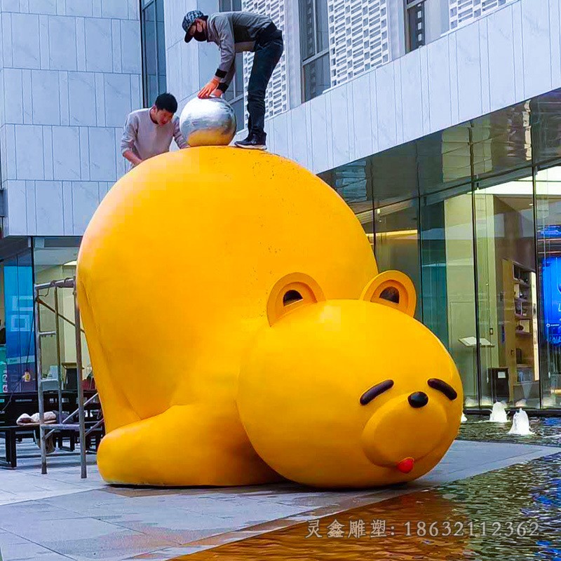 彩绘熊猫街边不锈钢雕塑