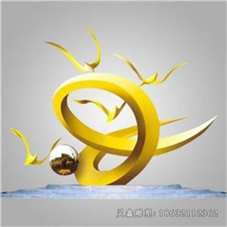 不锈钢彩绘异形圆环雕塑