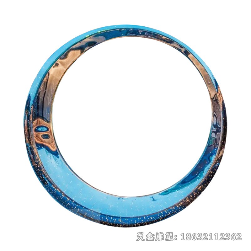 彩绘月亮广场不锈钢雕塑