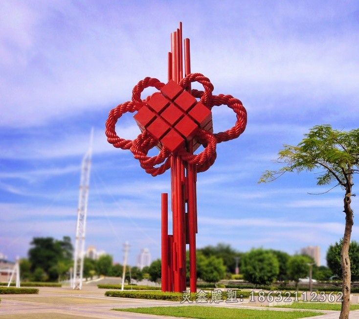 中国结公园不锈钢景观雕塑