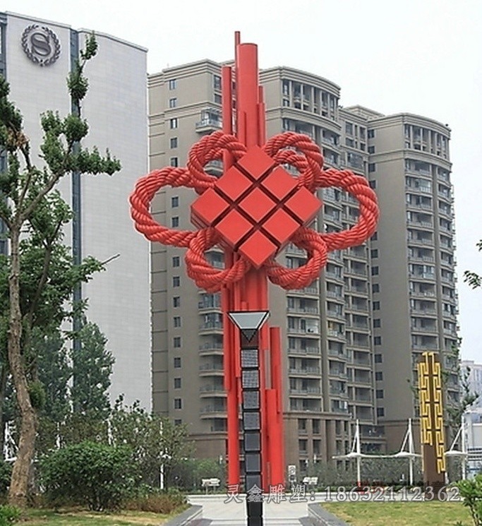 中国结小区不锈钢雕塑