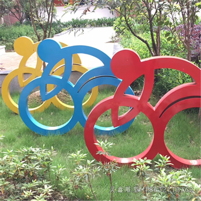 自行车园林不锈钢景观雕塑