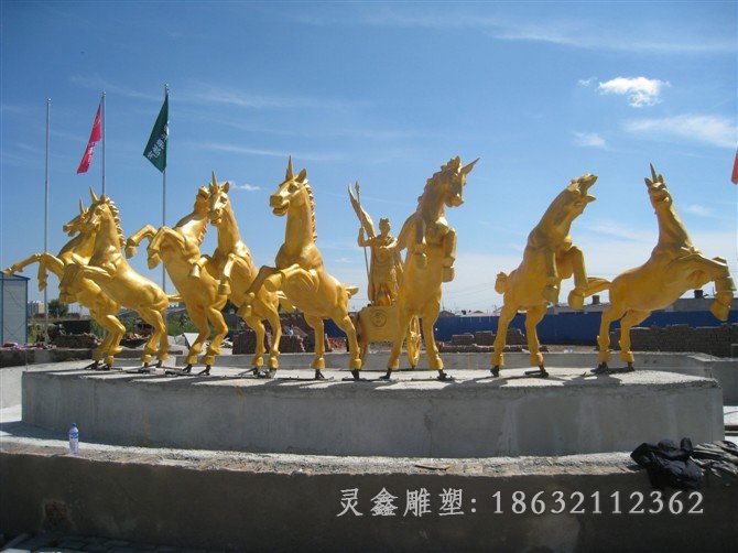 阿波罗战车广场景观铜雕
