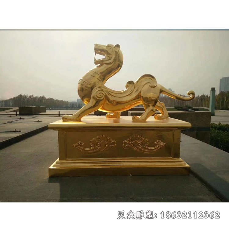 白虎动物铜雕 (5)