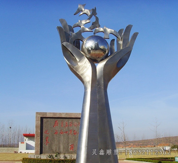 鸽子动物不锈钢广场雕塑