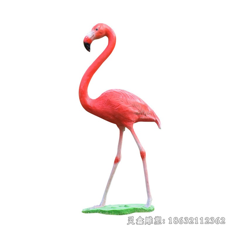 彩绘火烈鸟户外不锈钢雕塑