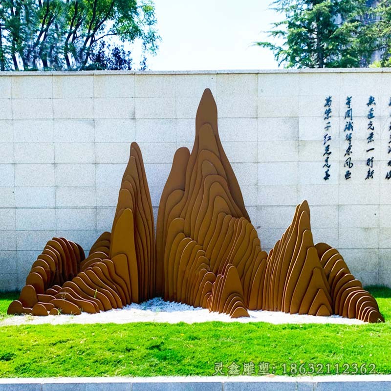 假山别墅不锈钢景观雕塑