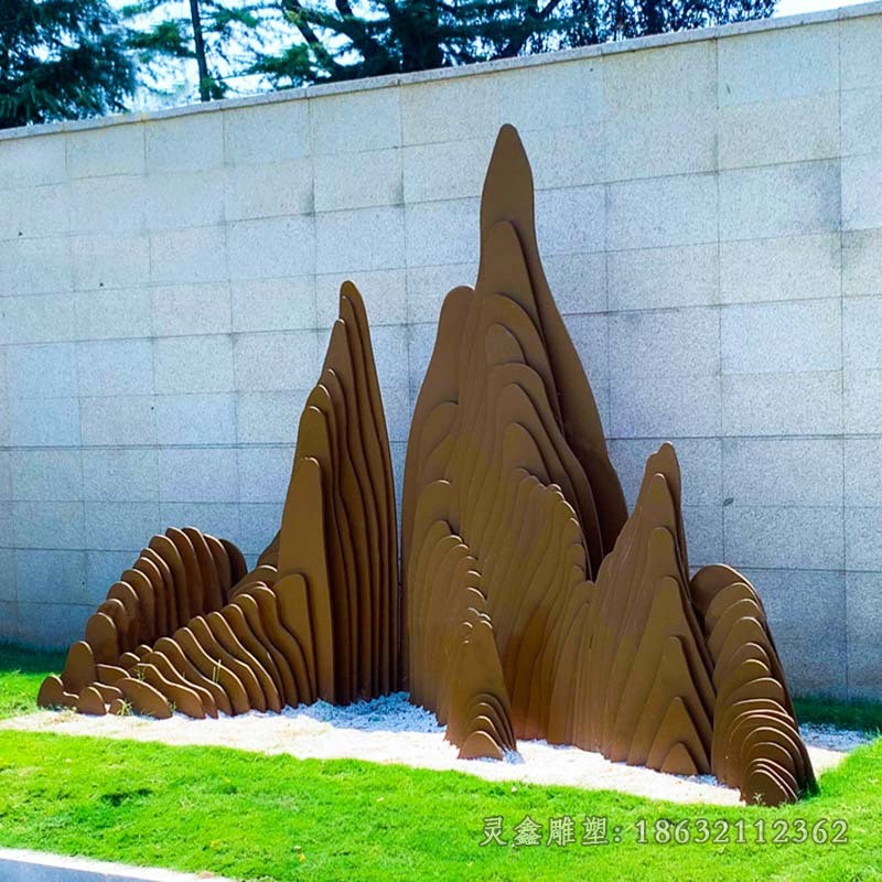 假山别墅不锈钢景观雕塑