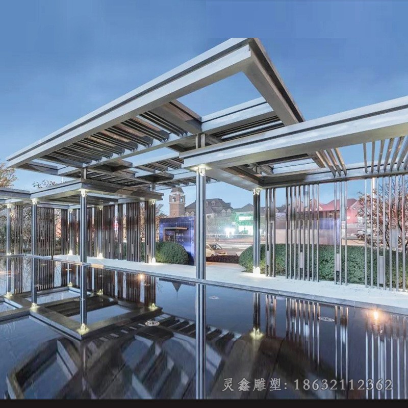 廊架城市不锈钢景观雕塑
