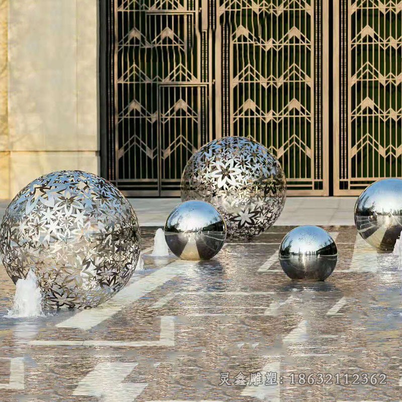 镂空球庭院不锈钢景观雕塑