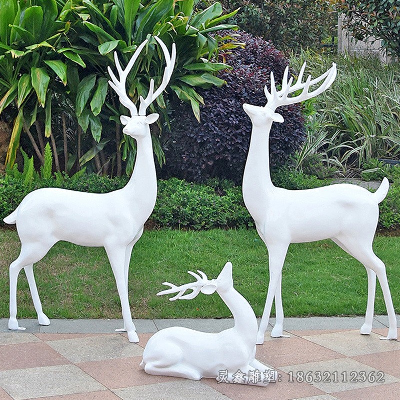 庭院鹿不锈钢景观雕塑