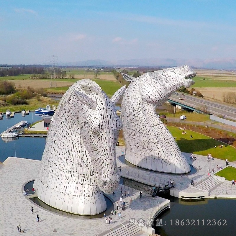 抽象马头公园不锈钢雕塑