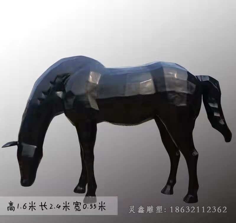 彩绘马步行街不锈钢雕塑