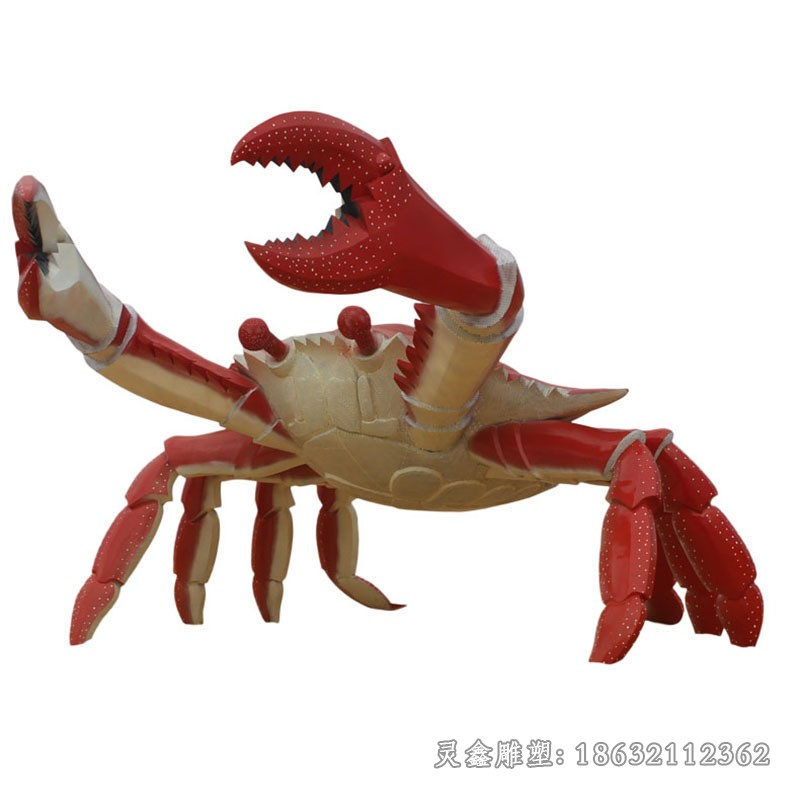 彩绘螃蟹广场不锈钢雕塑