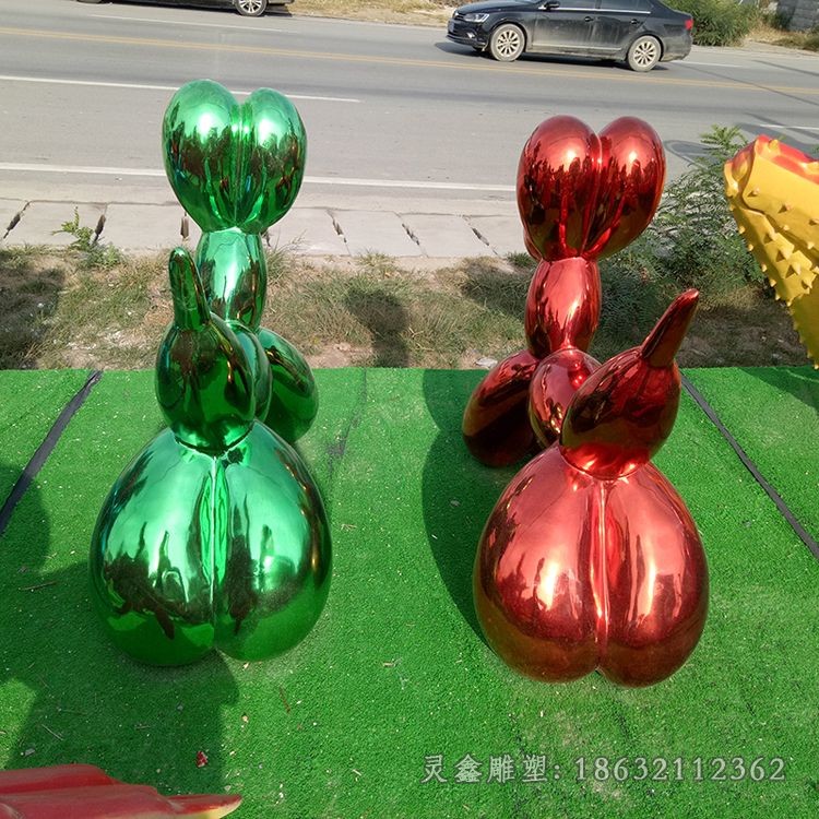 彩绘气球狗不锈钢雕塑