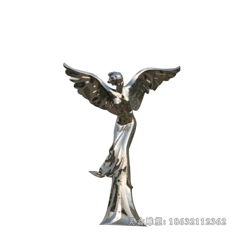 镜面人物小区不锈钢雕塑