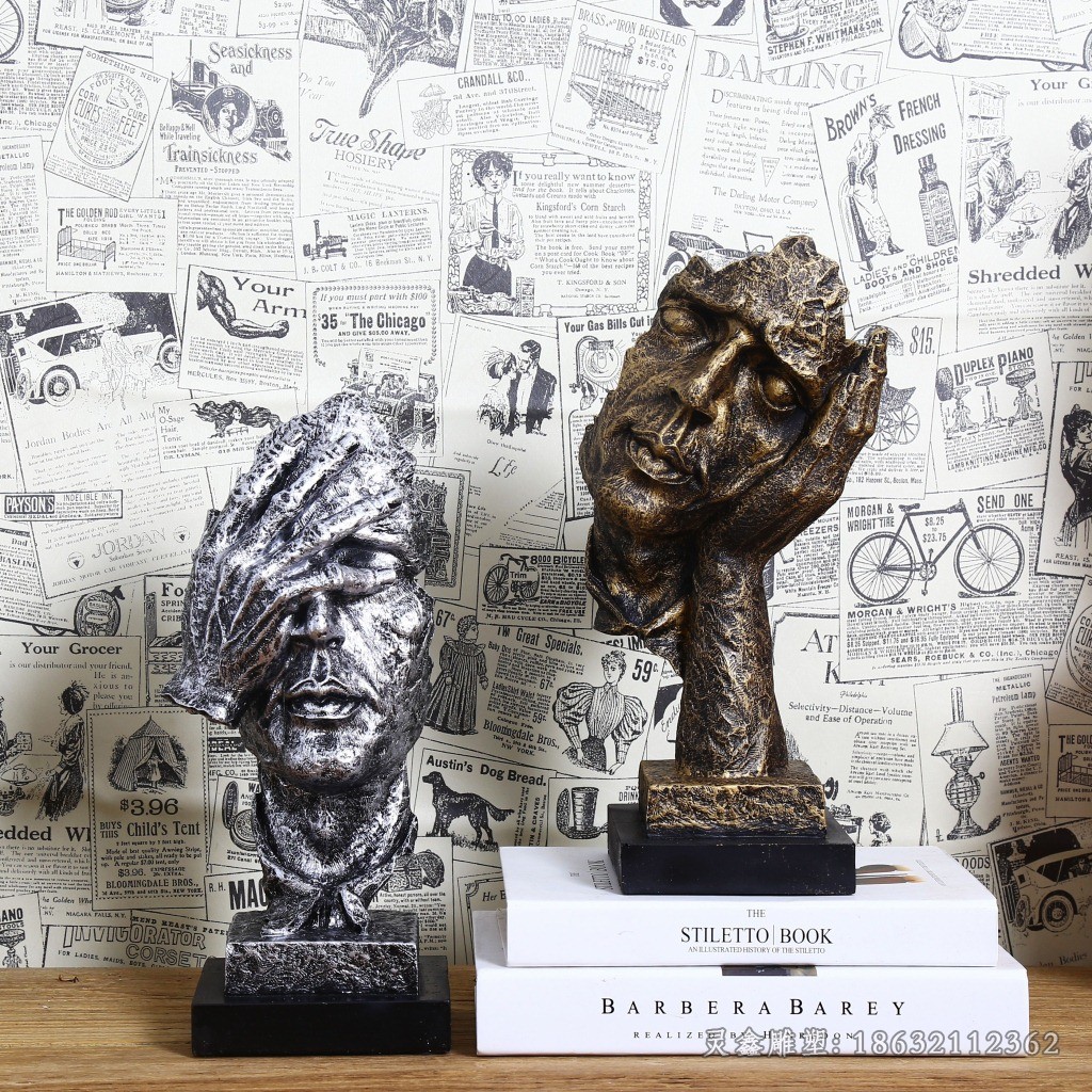 抽象人物头像不锈钢雕塑