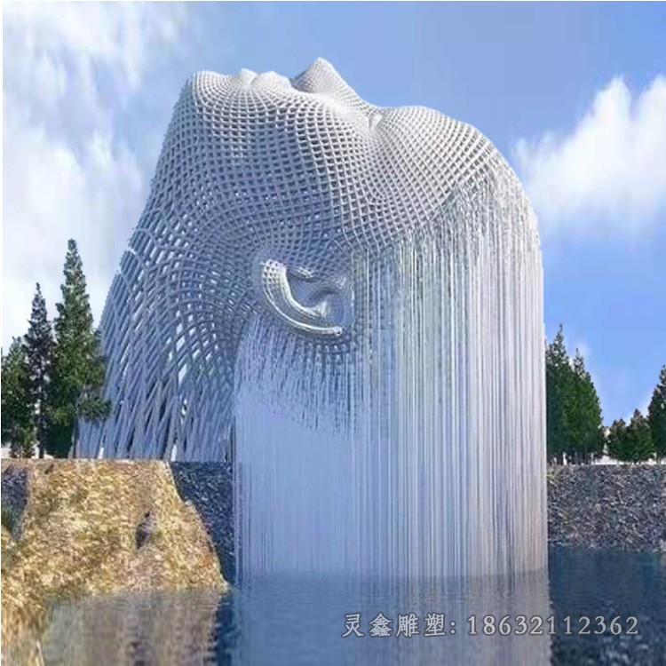 抽象人物庭院不锈钢雕塑
