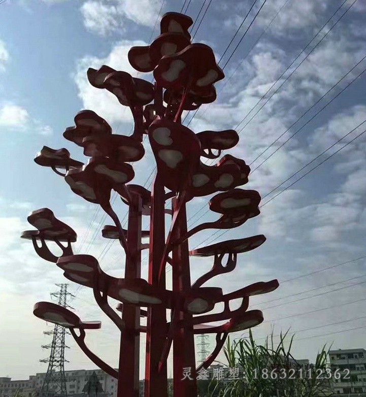 发光树广场不锈钢雕塑