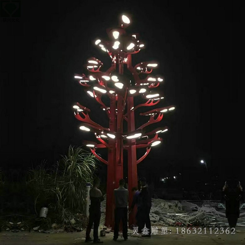 发光树广场不锈钢雕塑
