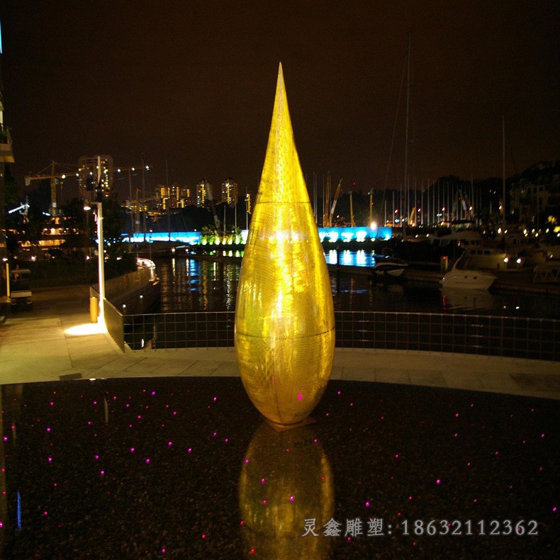彩绘水滴城市不锈钢雕塑