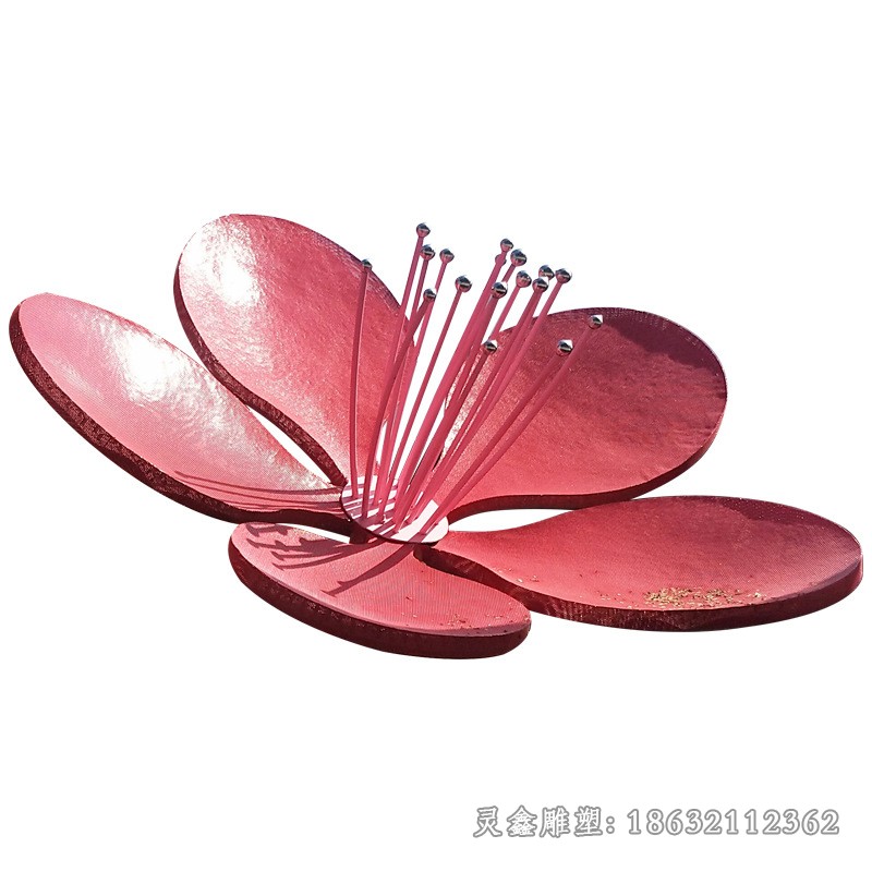 彩绘花校园不锈钢雕塑