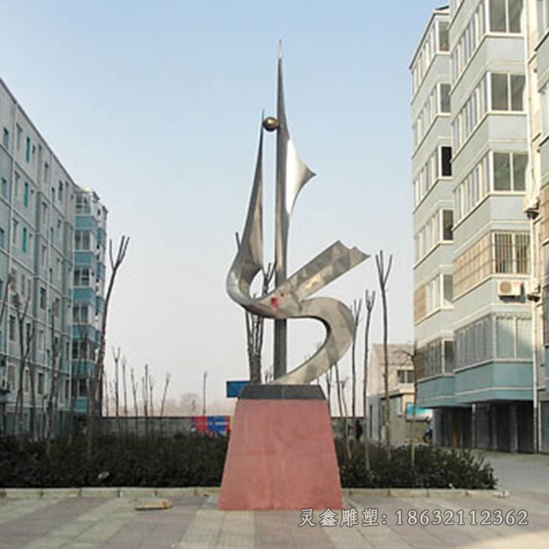 小区标志镜面不锈钢景观雕塑
