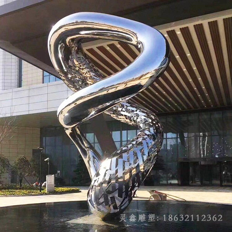 抽象圆环校园不锈钢雕塑