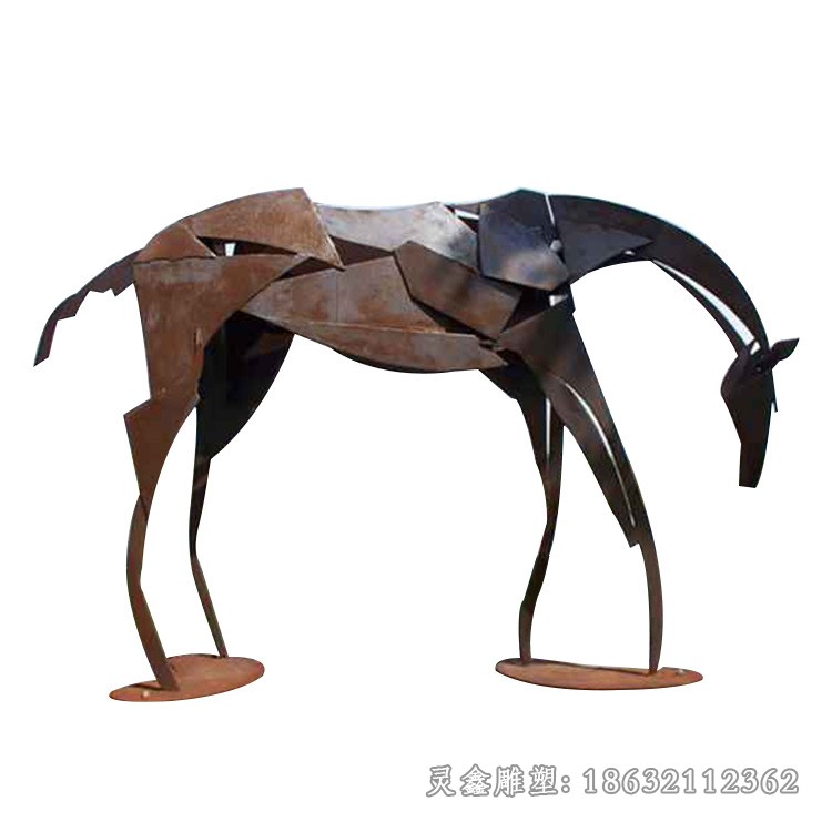 抽象马校园不锈钢雕塑