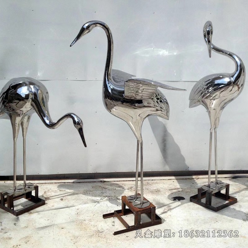 仙鹤校园不锈钢景观雕塑