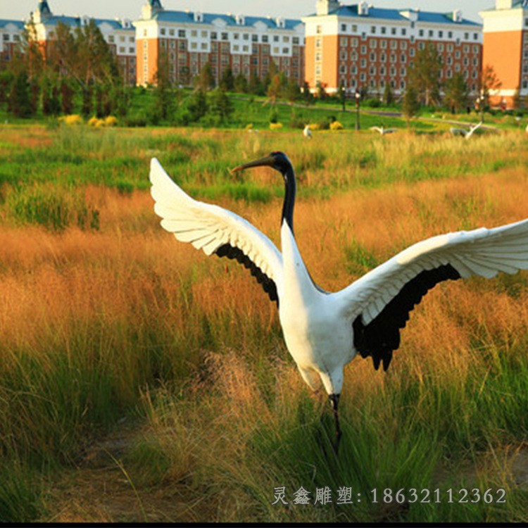 仙鹤庭院不锈钢景观雕塑