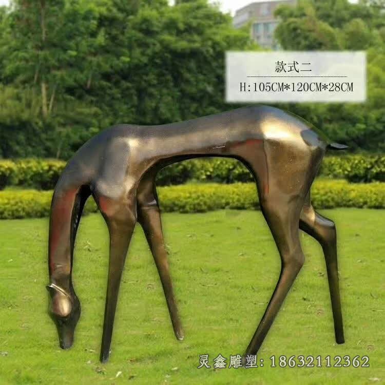 抽象鹿铜雕 (3)